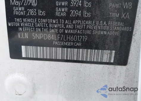 2020 Hyundai Elantra Sel from USA, damaged, VIN 5NPD84LF7LH601219